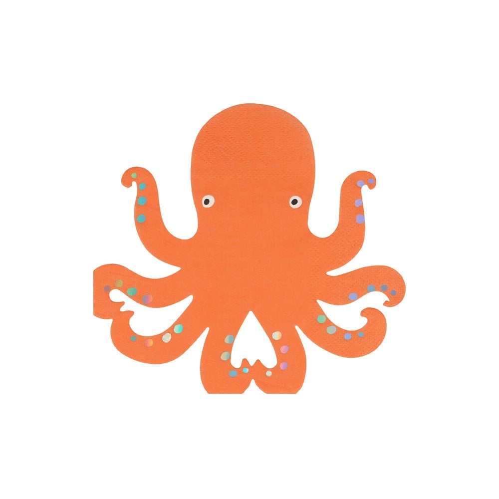 Meri Meri - Octopus Napkins - Ahtapot Peçeteler - 16'lı Peçeteler