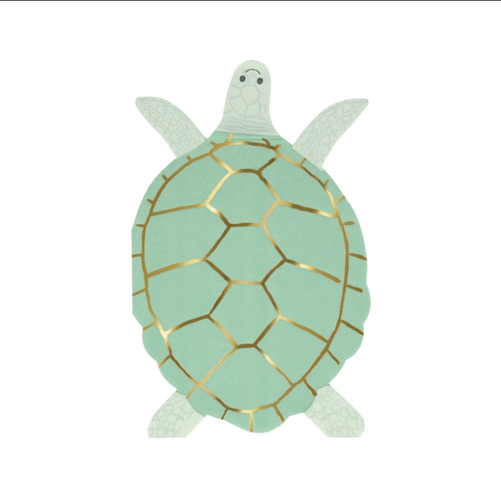 Meri Meri - Turtle Napkins - Kaplumbağa Peçeteler - 16'lı Peçeteler