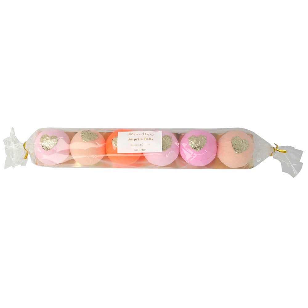 Meri Meri - Pink Surprise Balls - Pembe Sürpriz Toplar - 6'lı Süprizli Konfetiler ve Toplar