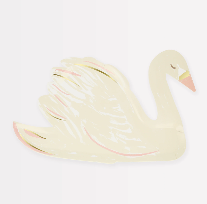 Meri Meri - Swan Shaped Plates - Kuğu Tabaklar (x8) Tabaklar
