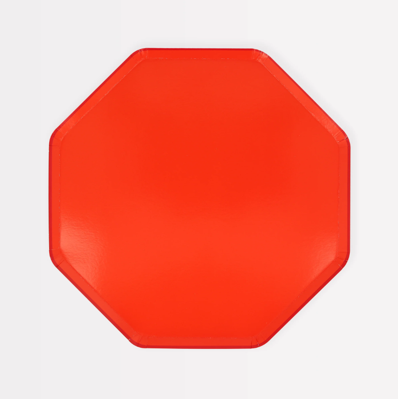 Meri Meri - Tomato Red Side Plates - Domates Kırmızısı Tabaklar (M) (x8) Tabaklar