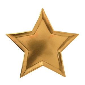Meri Meri - Gold Foil Star Plates - Altın Folyo Yıldız Tabak