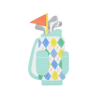 Meri MeriMeri Meri - Golf Bag Shaped Napkins - Golf Çantası Şekilli Peçeteler - 16 Adet302424