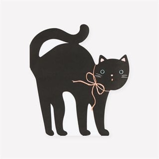 Meri MeriMeri Meri - Halloween - Cadılar Bayramı Kedi Şeklinde Peçete - 16 Adet303972