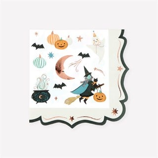 Meri MeriMeri Meri - Halloween - Süslü Kenarlı Cadılar Bayramı Büyük Peçete - L - 16 Adet303405