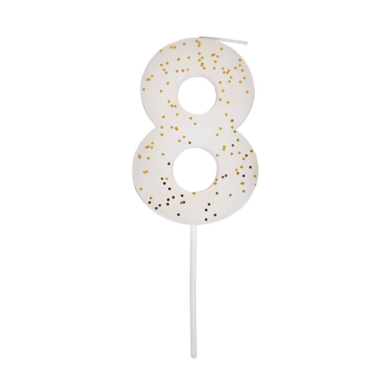 Meri Meri - White Number 8 Candle - 8 Numara Beyaz Mum