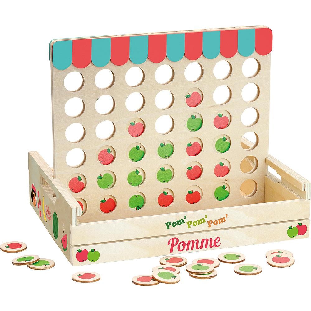 Vilac - Four Apples in a Row - Sıralı 4 Elma Oyunu Ahşap Oyuncaklar