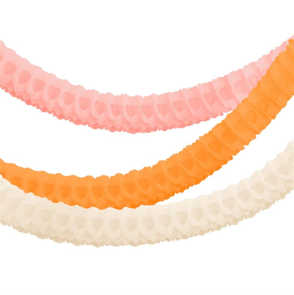 Meri Meri - 3 Pink Honeycomb Garlands - Pembe Petek Asılan Süsler - 3lü Asılan Süsler