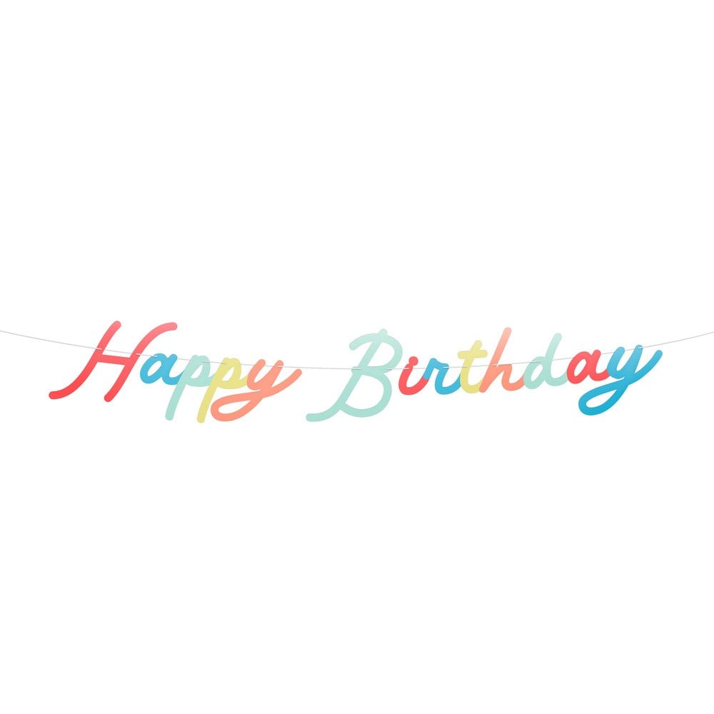 Meri Meri - Rainbow Happy Birthday Garland - Gökkuşağı Happy Birthday Asılan Süs Seti Asılan Süsler