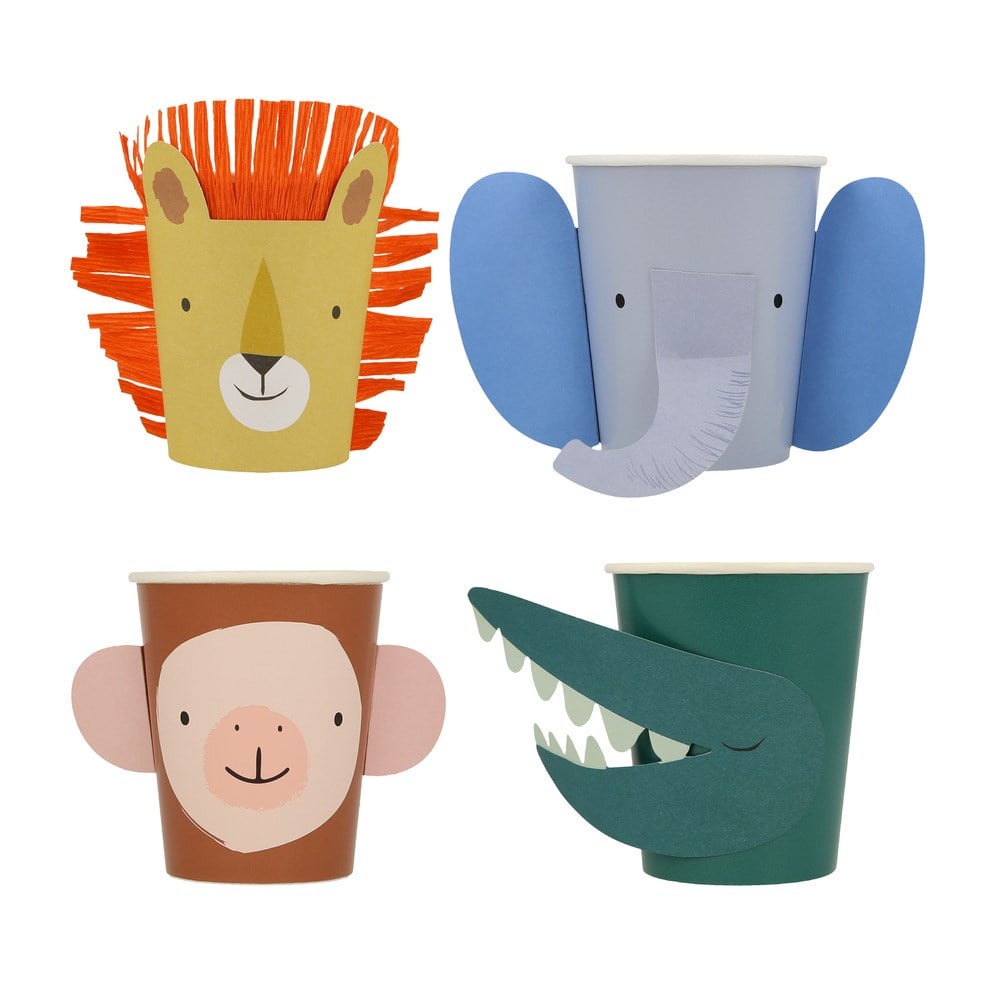 Meri Meri - Animal Parade Character Cups - Hayvan Geçit Töreni Bardaklar - 8'li Bardaklar