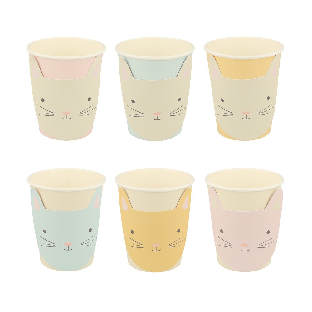 Meri Meri - Cat Cups - Kedi Bardaklar - 8'li Bardaklar