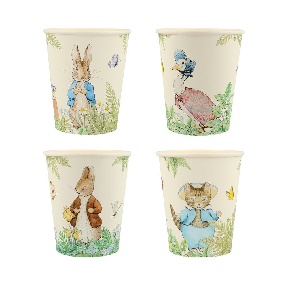 Meri Meri - Peter Rabbit In The Garden Cups - Peter Rabbit Bahçede Bardaklar - 8'li Bardaklar