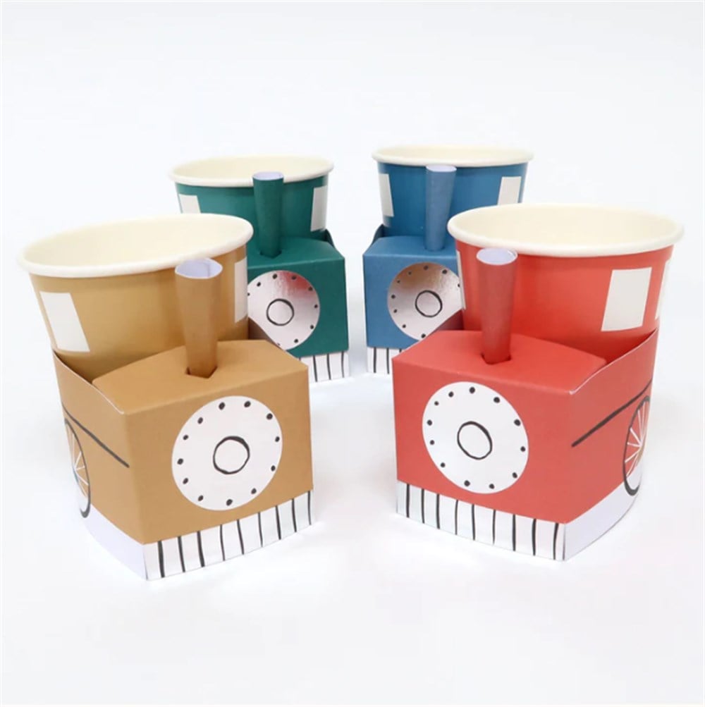 Meri Meri - Train Cups - Tren Bardaklar - 8li Bardaklar