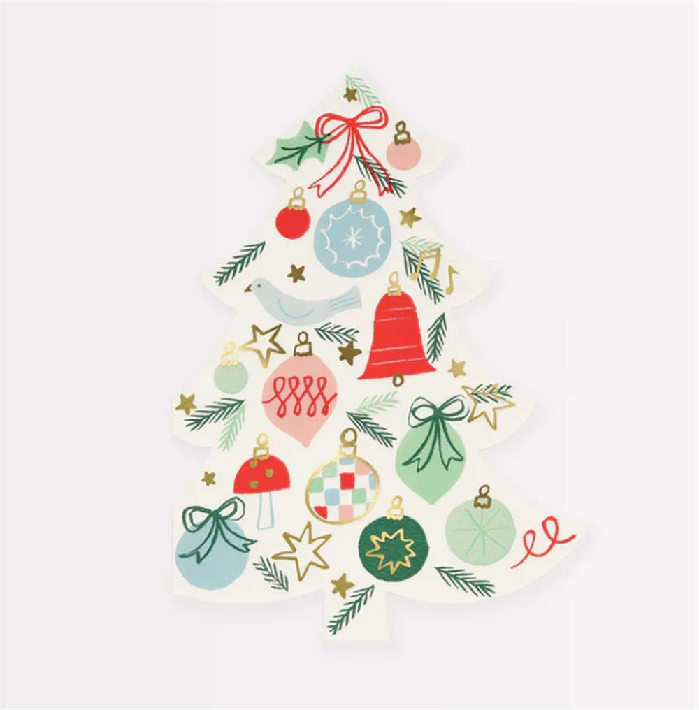 Meri Meri - Festive Pattern Tree Napkins - Yeni Yıl Ağacı Peçeteler (16'lı) Gizden Gelenler