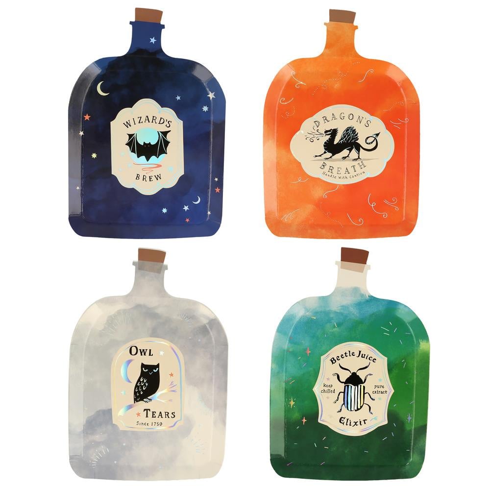 Meri Meri - Making Magic Potion Bottle Plates - Make Magic Sihirli Şişe Tabaklar (8'li) Gizden Gelenler