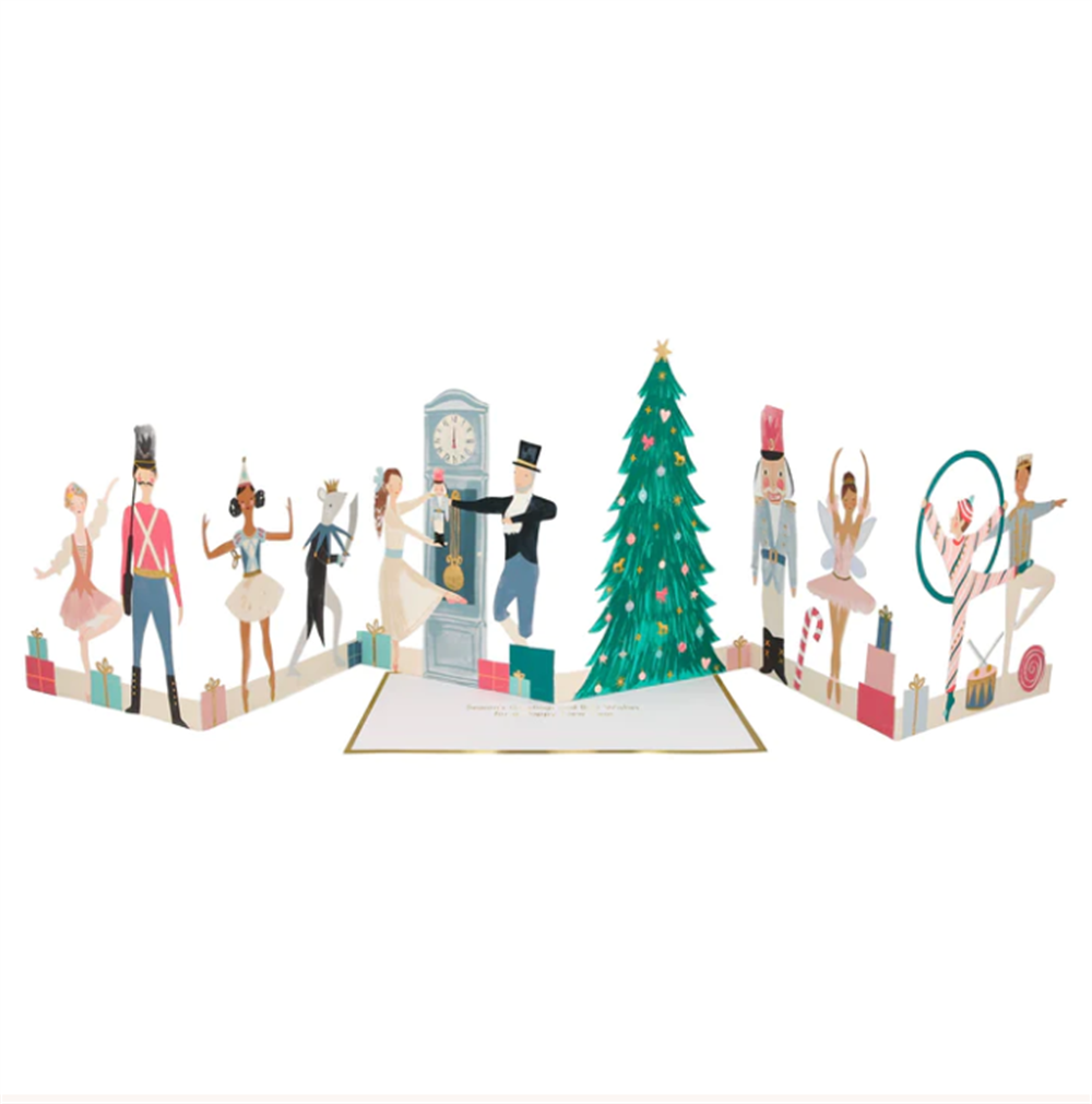 Meri Meri - Nutcracker Concertina Card - Nutcracker Tebrik Kartı Gizden Gelenler