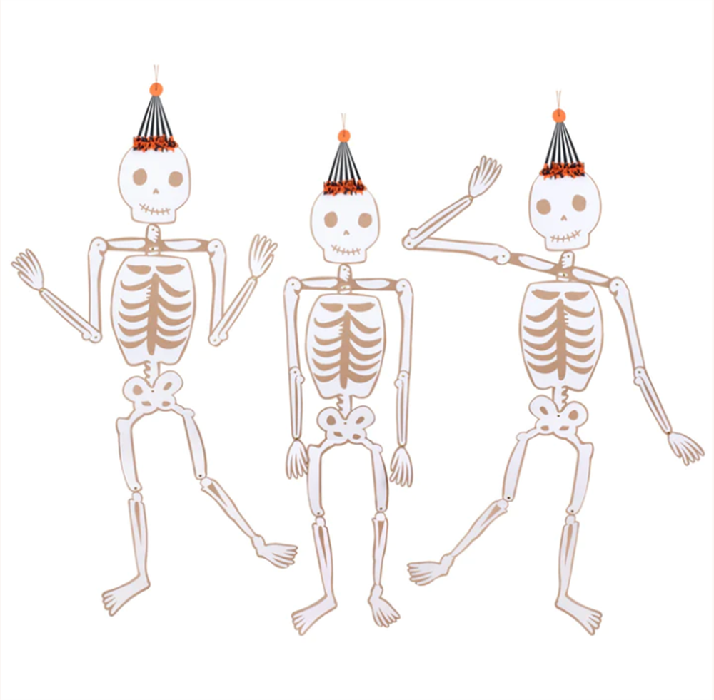 Meri Meri - Vintage Halloween Jointed Skeletons - Halloween Klasik İskeletler (3'lü) Gizden Gelenler
