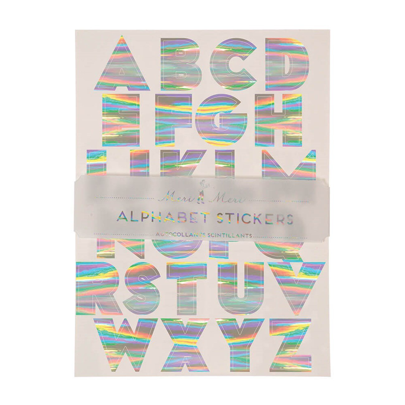 Meri Meri - Alfabe Çıkartma - Gümüş Folyolu