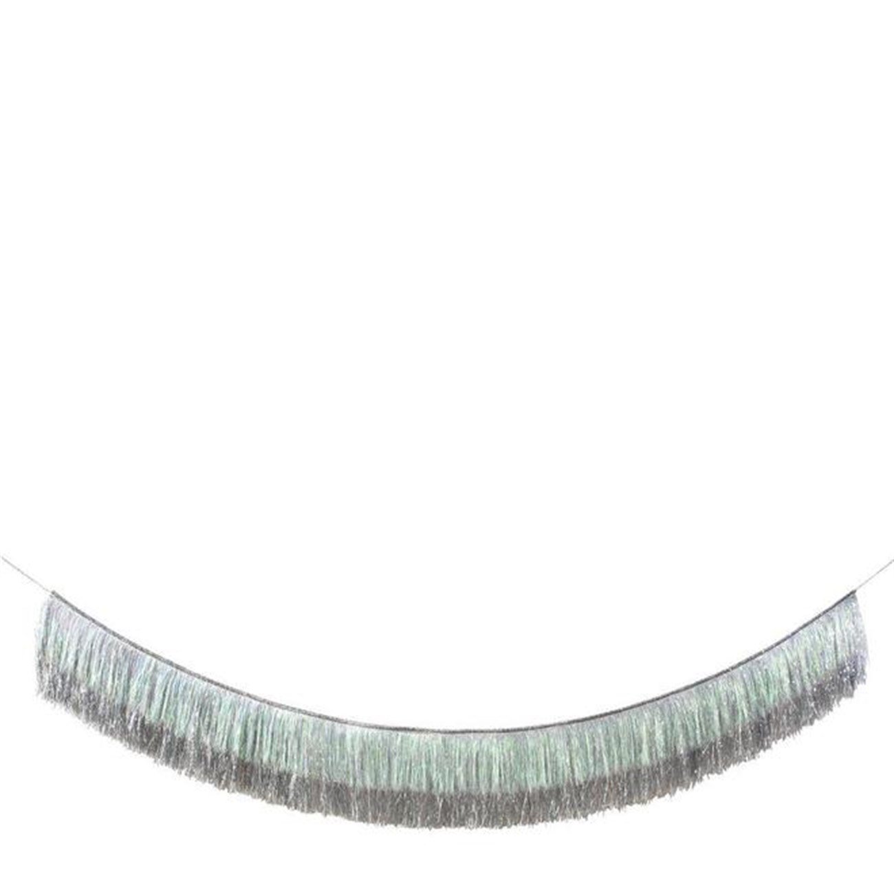 Meri Meri Silver Iridescent Tinsel Fringe Garland Gümüş Püsküllü
