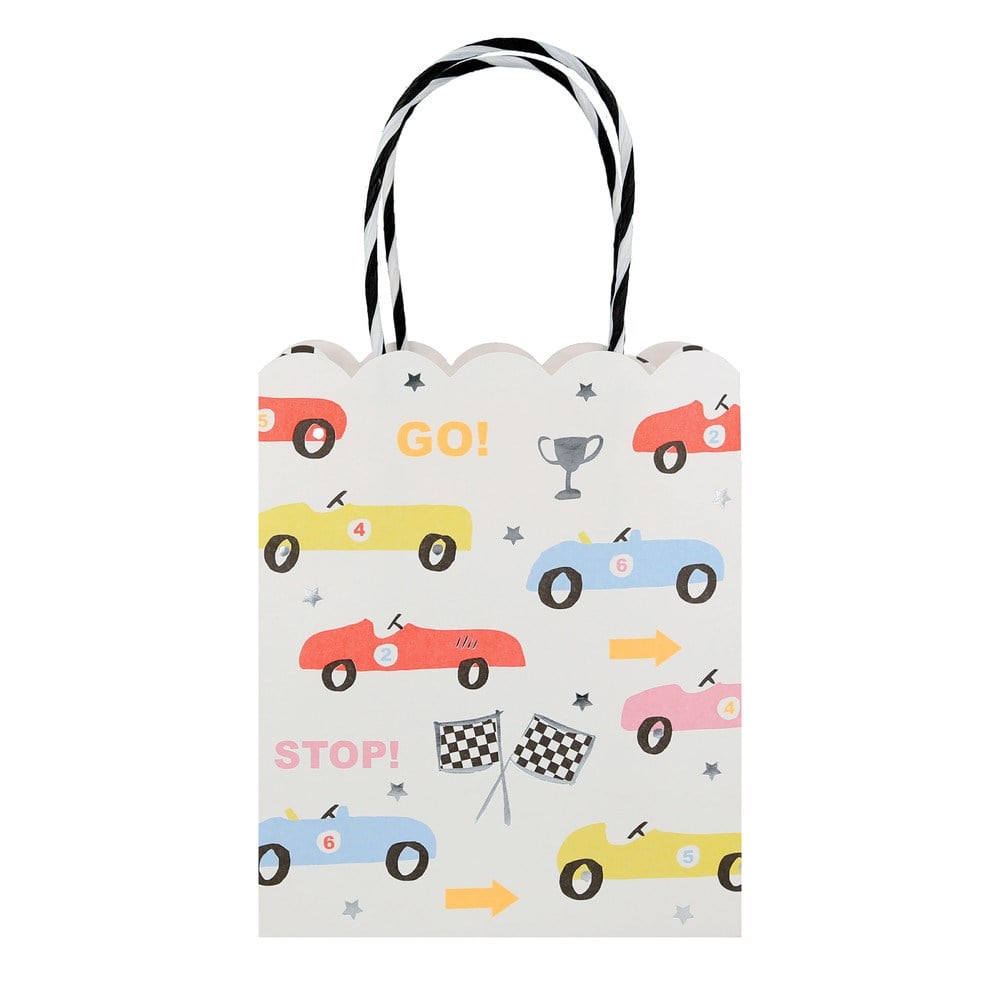 Meri Meri - Race Car Party Bags - Yarış Arabaları Parti Çantaları - 8'li Hediye Çantaları