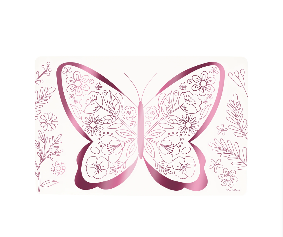 Meri Meri Butterflies & Flowers Colouring Placemats Kelebekler & Çiçekler Boyama Amerikan