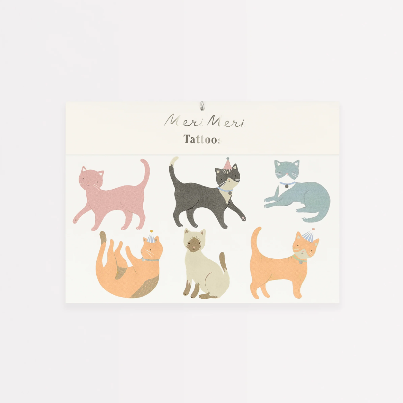 Meri Meri - Cat Temporary Tattoos - Kedi Geçici Dövmeler (x2) Kategorisiz