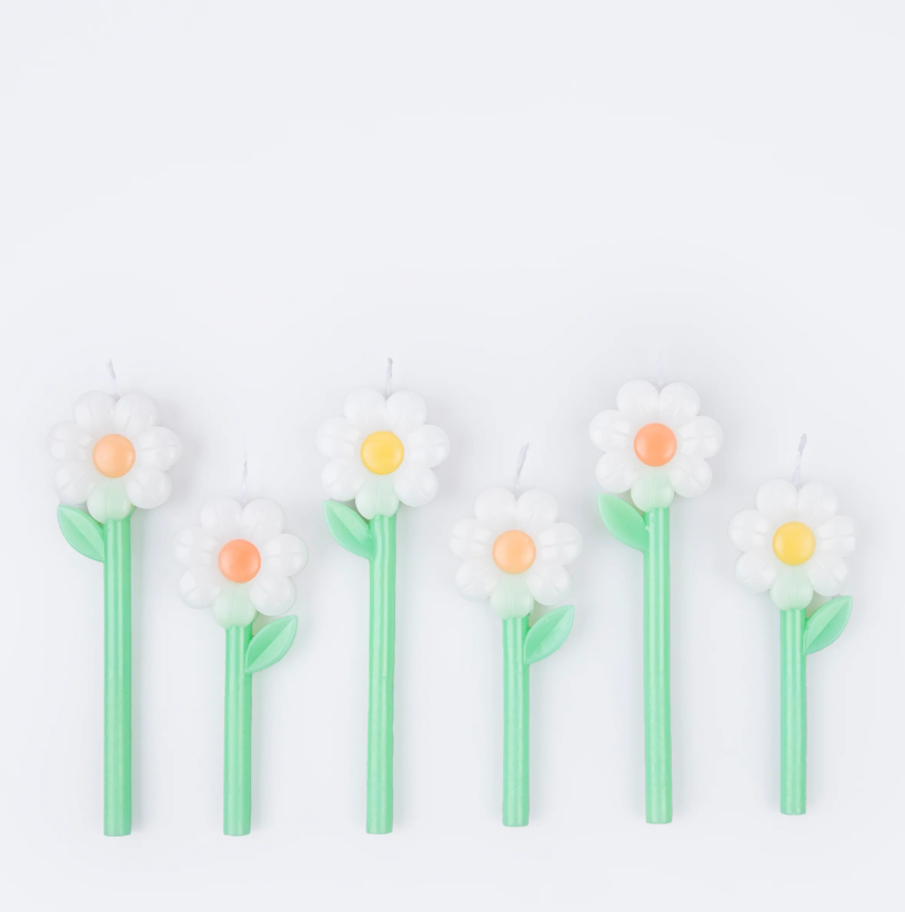 Meri Meri - Daisy Candles - Papatya Mumlar (x6) Kategorisiz