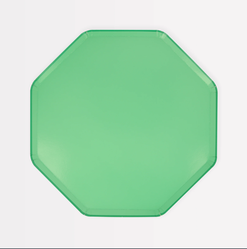 Meri Meri - Emerald Green Side Plates - Zümrüt Yeşili Tabaklar (M) (x8) Kategorisiz