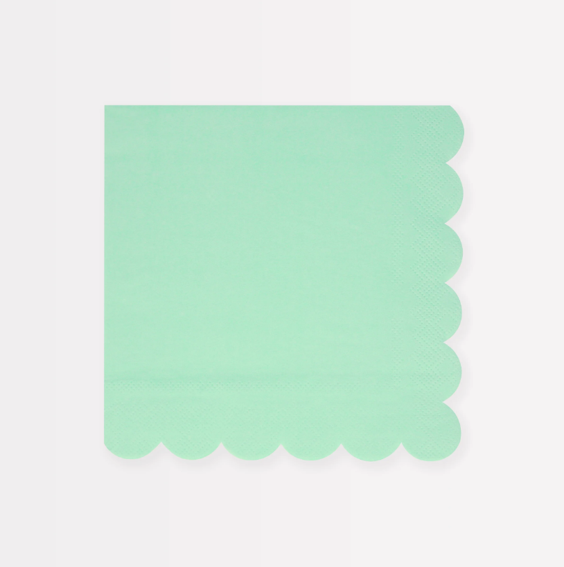 Meri Meri - Sea Foam Green Large Napkins - Deniz Köpüğü Yeşili Peçeteler (L) (x16) Kategorisiz
