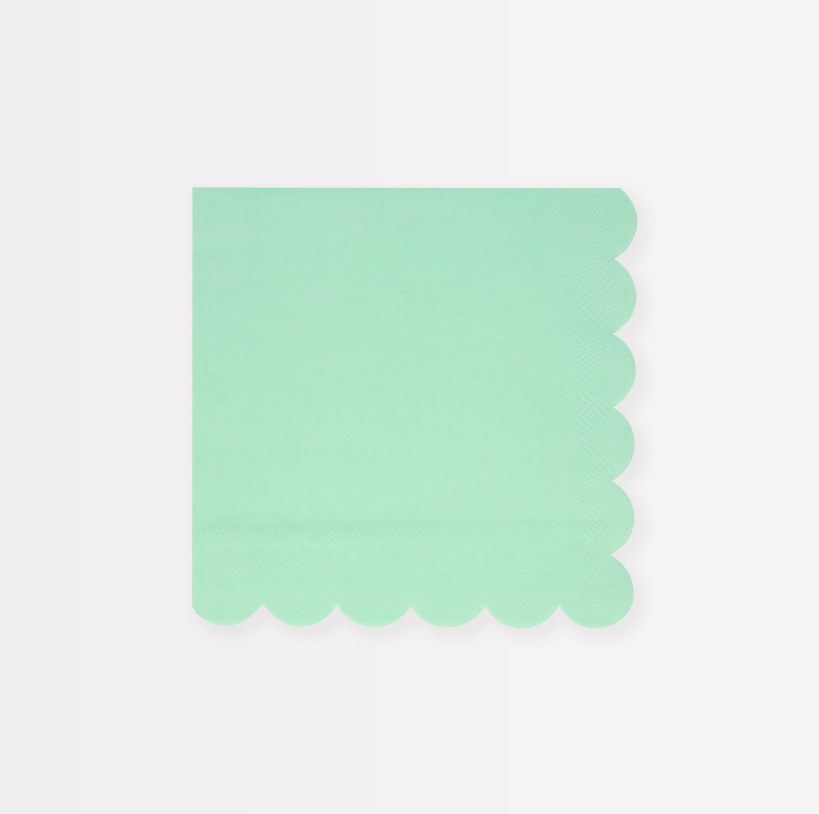 Meri Meri - Sea Foam Green Large Napkins - Deniz Köpüğü Yeşili Peçeteler (S) (x16) Kategorisiz