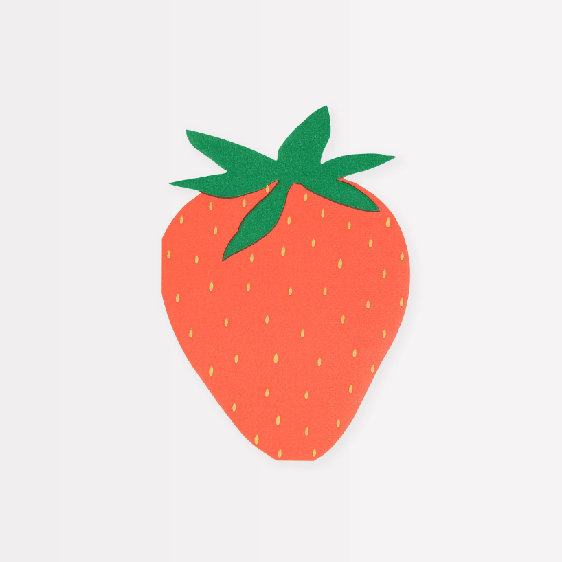 Meri Meri - Strawberry Napkins - Çilek Peçeteler (x16) Kategorisiz