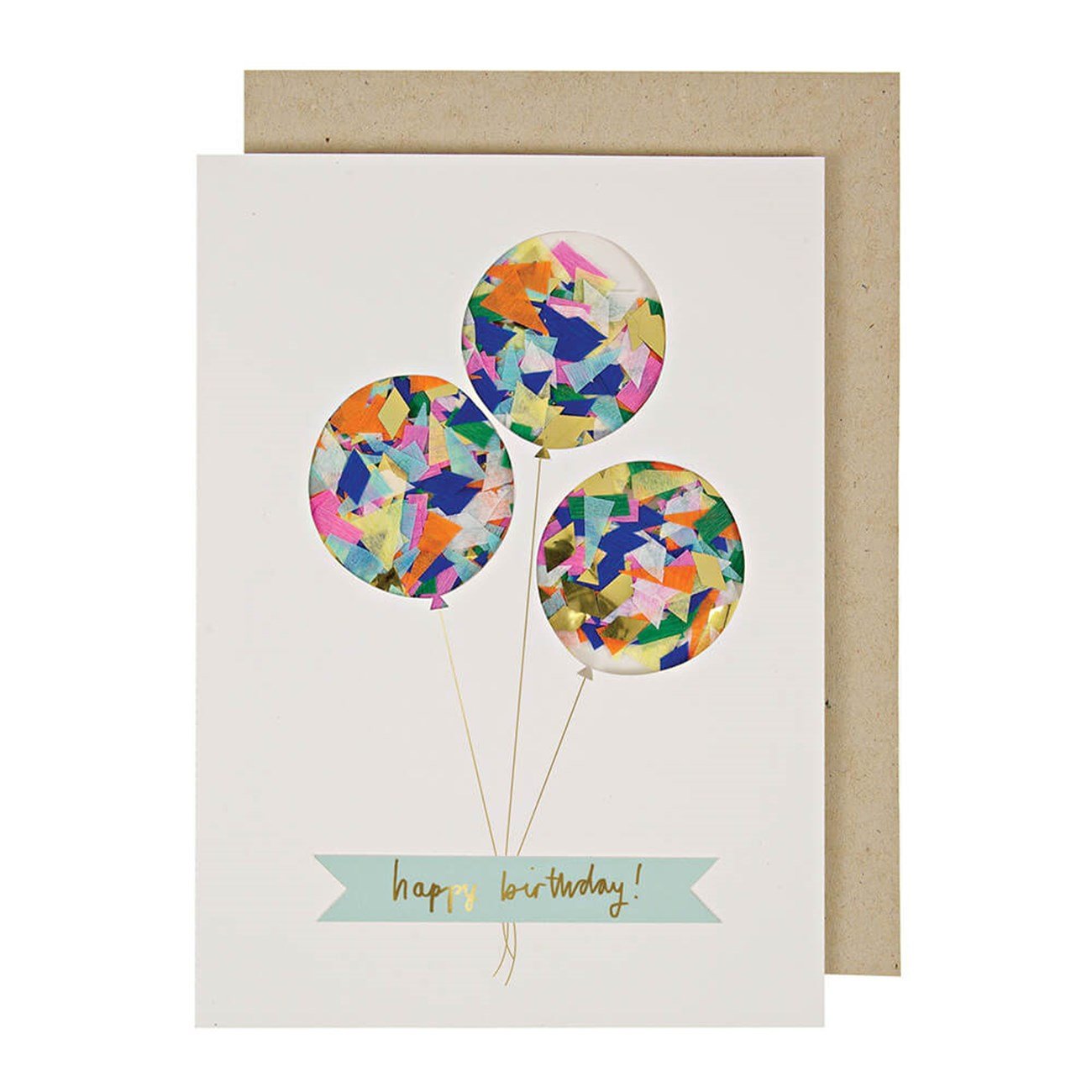 Meri Meri - Balloon Confetti Shaker Card - Konfetili Balon Tebrik Kartı