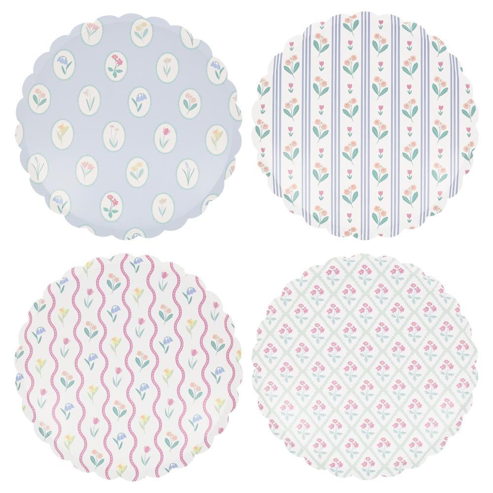 Meri MeriMeri Meri - Bloomsbury Çiçek Desenli Tabaklar - L - 8 Adet283308