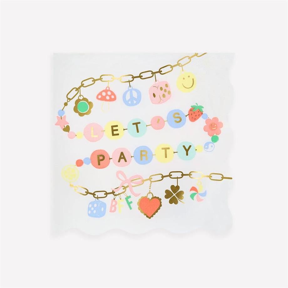 Meri MeriMeri Meri - Charm Party Large Napkins - Bikelik Partisi Peçeteler - L - 16 Adet298554
