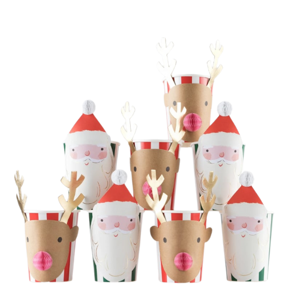 Meri MeriMeri Meri - Christmas Honeycomb Cups - Yeni Yıl Bardak (8'li)270040