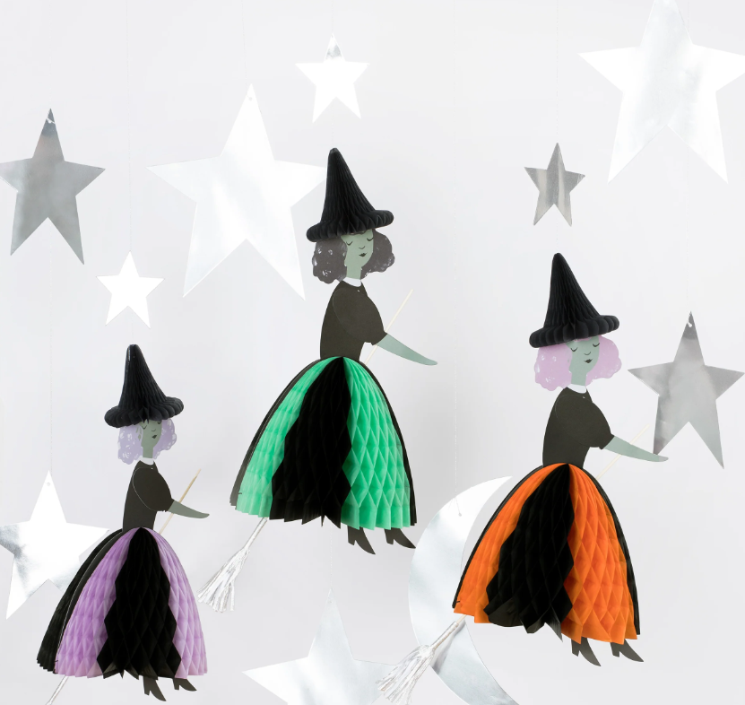 Meri MeriMeri Meri - Flying Honeycomb Witch Decorations - Uçan Cadılar Asılan Süs (3'lü)279213