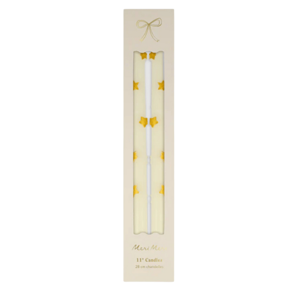 Meri MeriMeri Meri - Gold Star Taper Candle - Altın Yıldız Detaylı Mumlar (2'li)270859