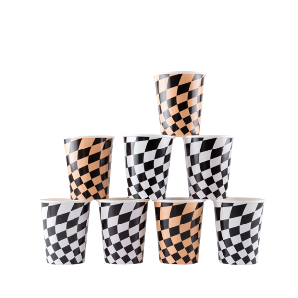 Meri MeriMeri Meri - Halloween Checker Cups - Cadılar Bayramı Damalı Bardaklar (8'li)269779