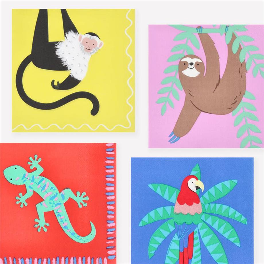 Meri MeriMeri Meri - Jungle Jamboree Large Napkins - Jungle Jamboree Peçeteler - L - 16 Adet300444