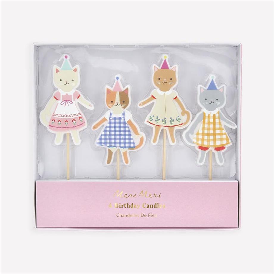 Meri MeriMeri Meri - Kitten Club Candles - Kedi Kulübü Mumlar - 4 Adet301884