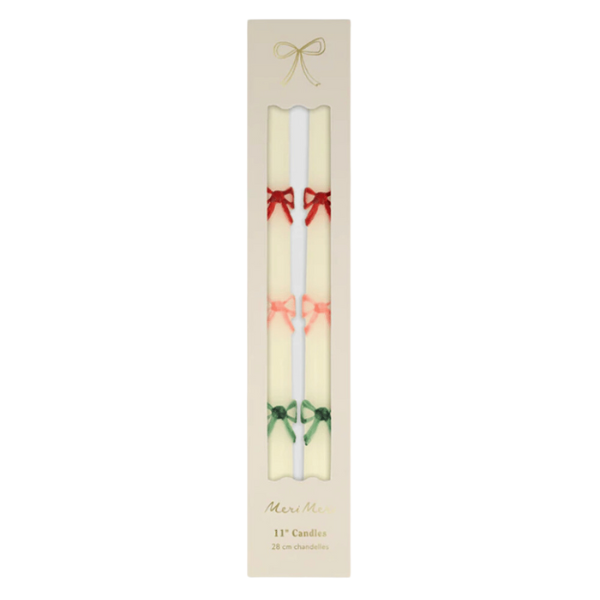 Meri MeriMeri Meri - Multi Colour Bow Taper Candle - Renkli Kurdeleli Mumlar (2'li)270823