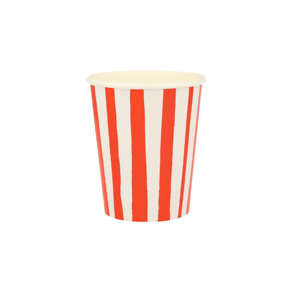Meri MeriMeri Meri - Red Stripe Cups - Kırmızı Çizgili Bardaklar - 8'li224478