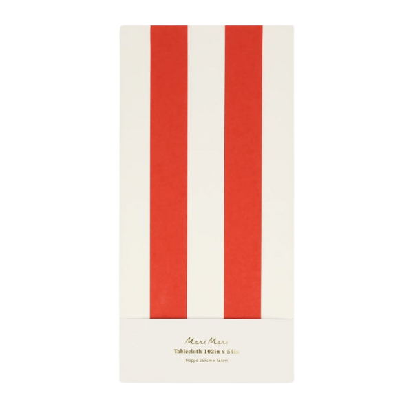 Meri MeriMeri Meri - Red Striped Tablecloth - Kırmızı Çizgili Masa Örtüsü280032