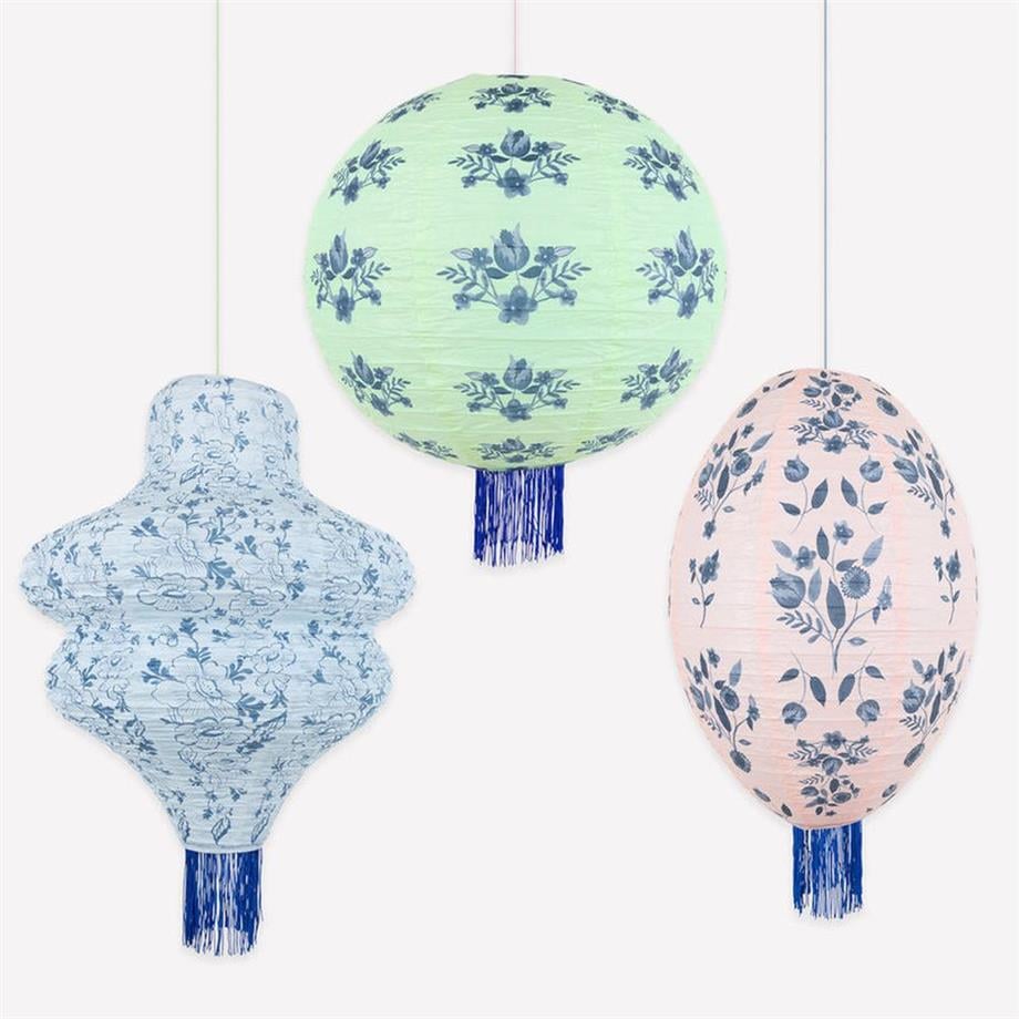 Meri MeriMeri Meri - Vintage Botanical Lanterns - Vintage Botanik Fener Asılan Süsler - 3 Adet301020