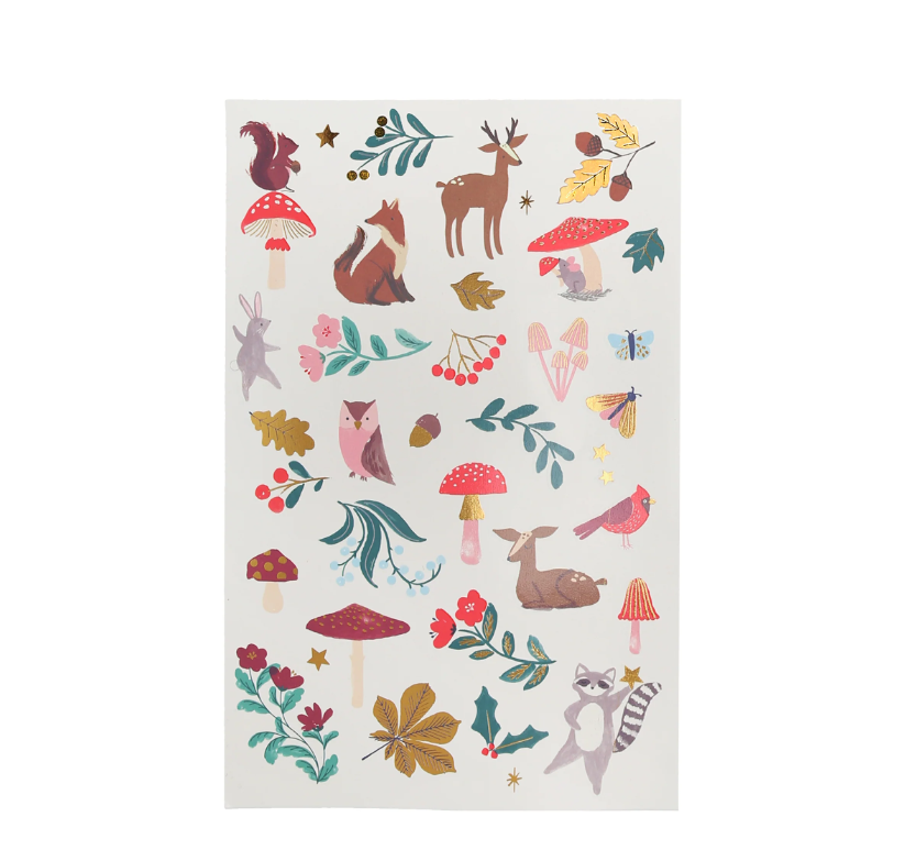 Meri MeriMeri Meri - Woodland Temporary Tattoo Sheets - Orman Geçici Dövme280635
