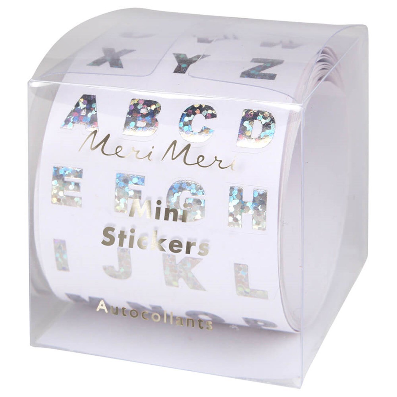 Meri Meri - Mini Sparkly Silver Foil Alphabet Stickers - Gümüş Simli Alfabe Mini Rulo Çıkartmalar