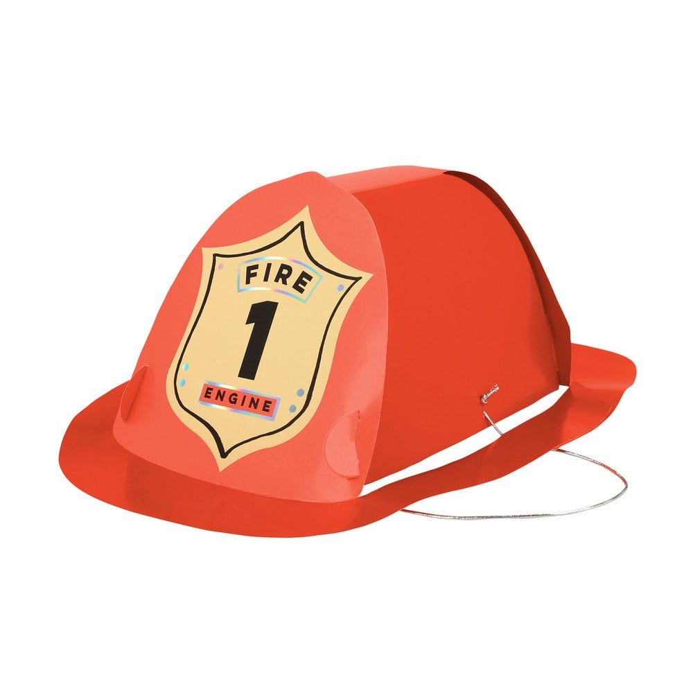 Meri Meri - Firefighter Hats - İtfaiyeci Şapkaları - 8'li Parti Şapkaları