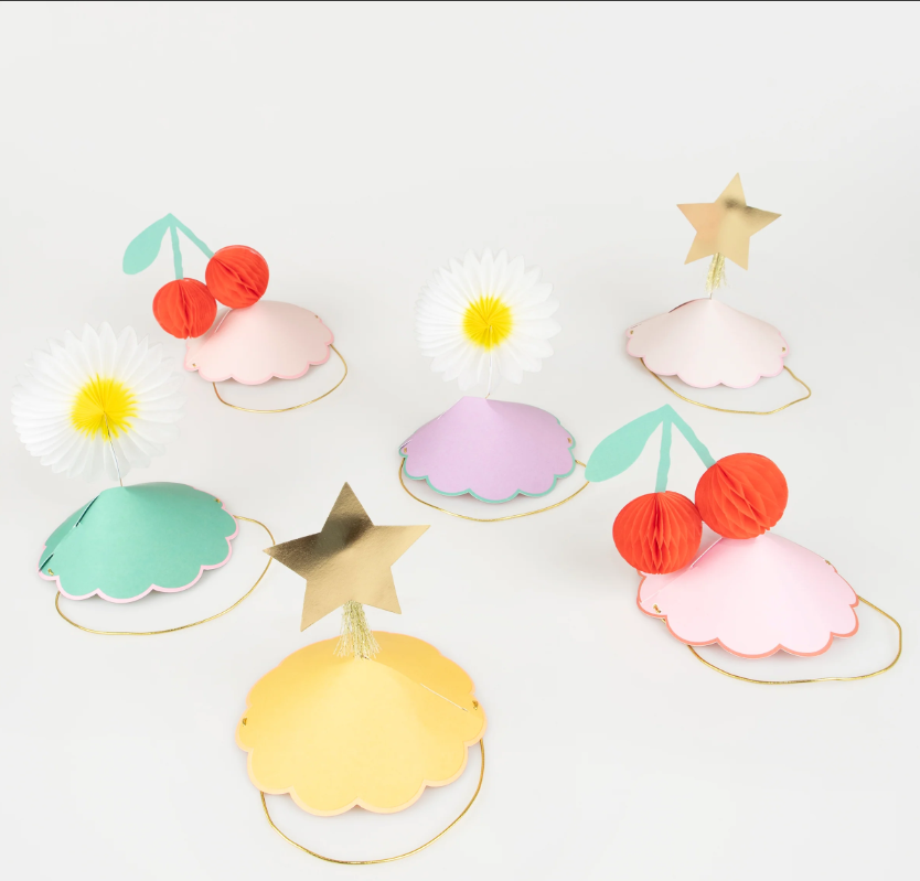 Meri Meri - Happy Icons Party Hats - Mutlu Semboller Parti Şapkaları (6'lı) Parti Şapkaları