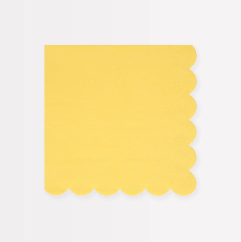 Meri Meri - Lemon Sherbert Large Napkins - Limon Sorbe Peçeteler (x16) Peçeteler