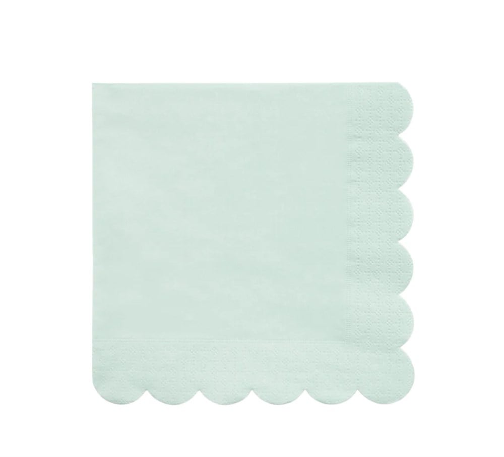 Meri Meri - Pale Mint Large Napkin - Soluk Nane Yeşili Peçeteler - 20li Peçeteler